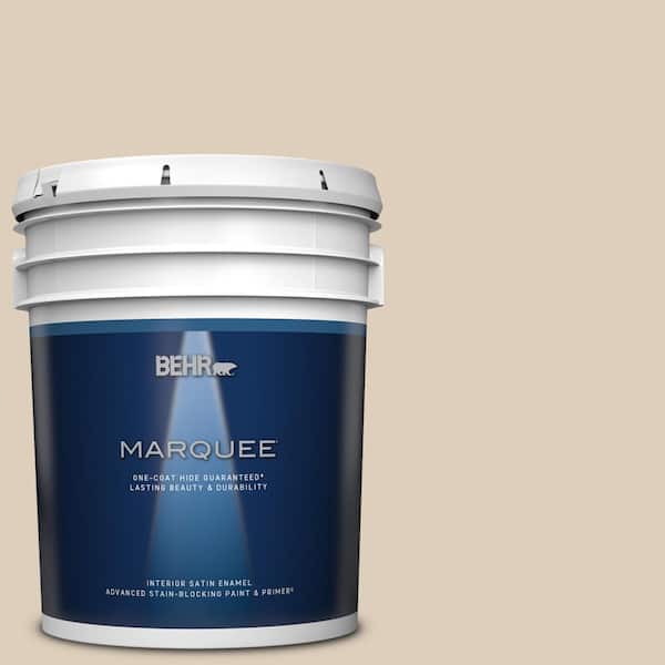 BEHR MARQUEE 5 gal. #MQ3-11 Dainty Lace One-Coat Hide Satin Enamel Interior Paint & Primer