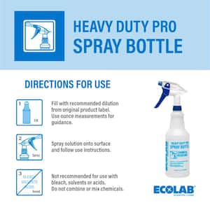32 oz. Heavy Duty Pro All Purpose Spray Bottle; Leak Proof, Refillable Bottle with Adjustable Nozzle (4-Pack)