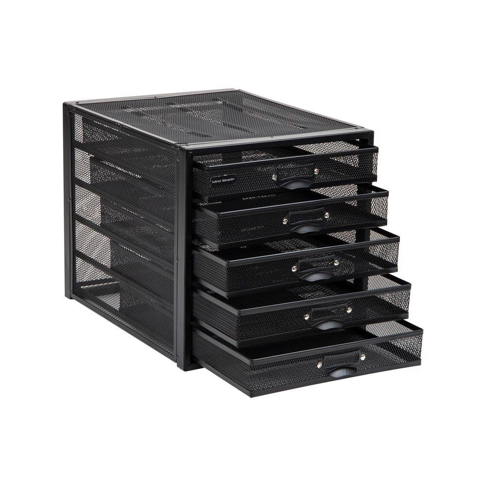 Black Metal Storage, Drawers, File Storage, Office Storage, Heavy-Duty Multi-Purpose 5-Drawer Cabinet price history on PriceWatchPro