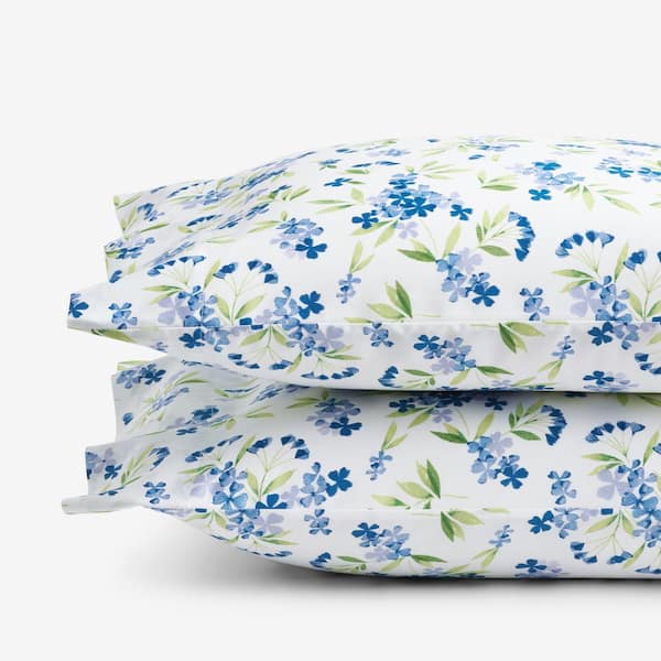 The Company Store Legends Luxury Floral Bloom Sateen Multi-Colored Cotton King Pillowcases (Set of 2)