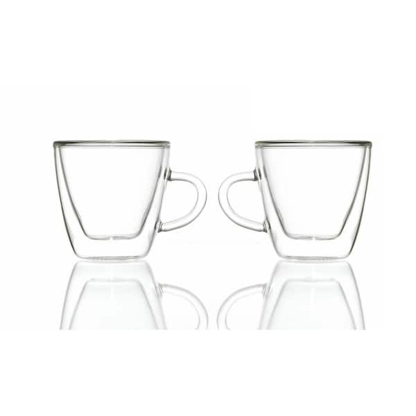 GROSCHE Turin 4.7 oz. Double-walled Glass Espresso Cups with Handles (Set  of 2) GR 226 - The Home Depot