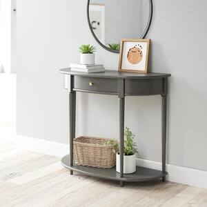 Ameriwood Home Aberleigh Half-Moon Console Table, Gray