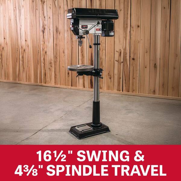 Jet 16-1/2 in. Floor Drill Press with Worklight, 3/4 HP, 115/230V