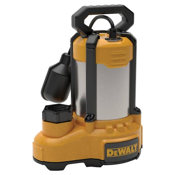 DEWALT 1 HP. Stainless Steel/Cast Iron Submersible Sump Pump, Tethered Switch