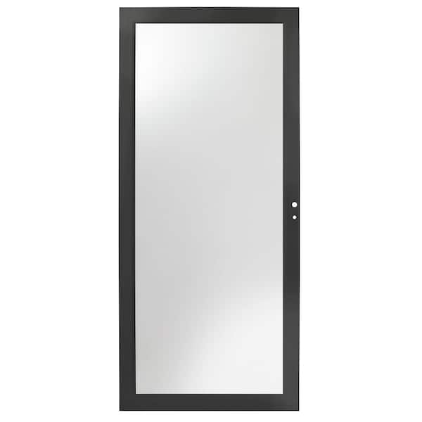 Andersen 4000 Series 32 in. x 80 in. Black Right-Hand Full View Aluminum Storm Door - Laminated Safety Glass