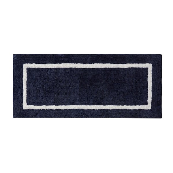 Madison Park Renu 24 in. x 60 in. Navy Blue Reversible High Pile Tufted  Microfiber Rectangle Bath Rug MP72-5664 - The Home Depot