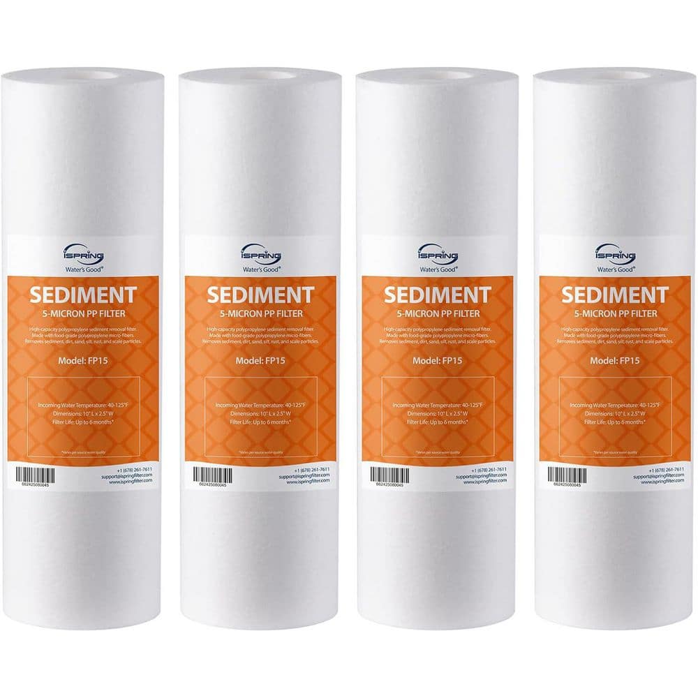 NSF-Certified, 5-Micron 10 in. x 2. 5 in. Multi-layer Sediment Water Filter Cartridges, 4-Pack price history on PriceWatchPro