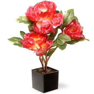 Large Artificial Peony Bush in a Pot Red Flowers Potted Plant Houseplant 3ft 
