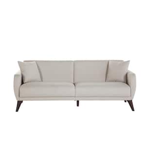 Flexy 78.7 in. Beige Polyester 3-Seater Twin Sleeper Sofa Bed with Storage