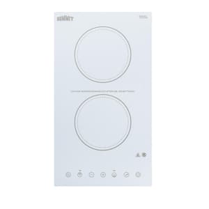 12 in. Radiant Electric Cooktop in White with 2 Elements