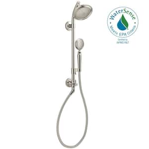 HydroRail -S Shower Column Kit with Single-Function Artifacts Shower Head, Hand Shower and Hose (Valve not Included)
