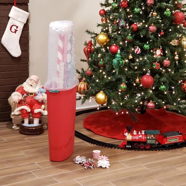 Grif-wrapping paper, scissors, sticky tape and decorations Stock