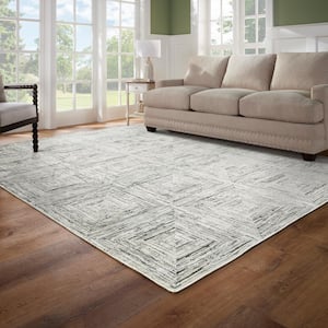 Catalina Charcoal 6 ft. 7 in. X 9 ft. 2 in. Geometric Polypropylene/Polyester Area Rug