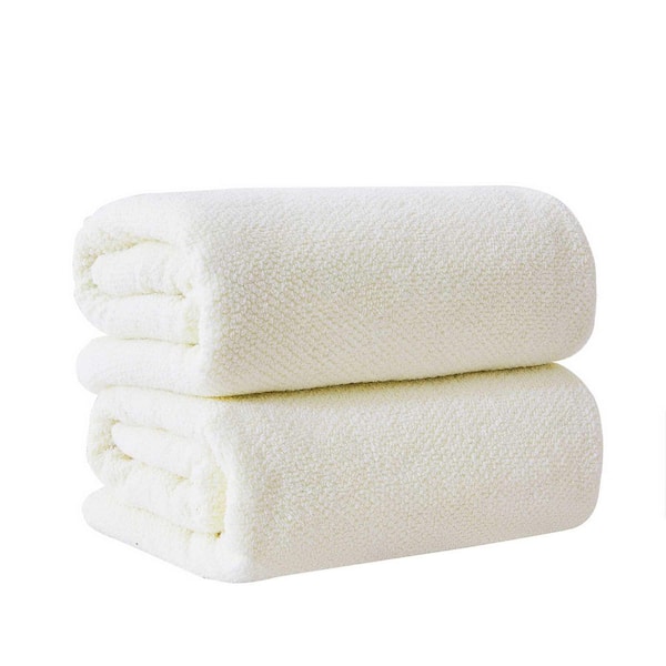 Ivory 2-Pack 100% Cotton Quick Dry Bath Sheet