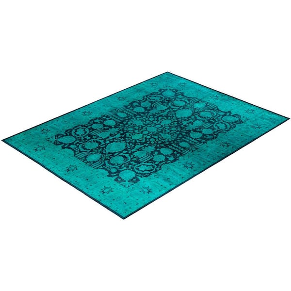 Overdyed Purple 9 ft. x 12 ft. Solid Wool Indoor Area Rug