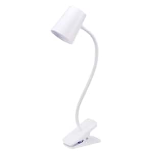 Adjustable LED Clamp Light, 7.48 in. White, Indoor, Desk Lamp