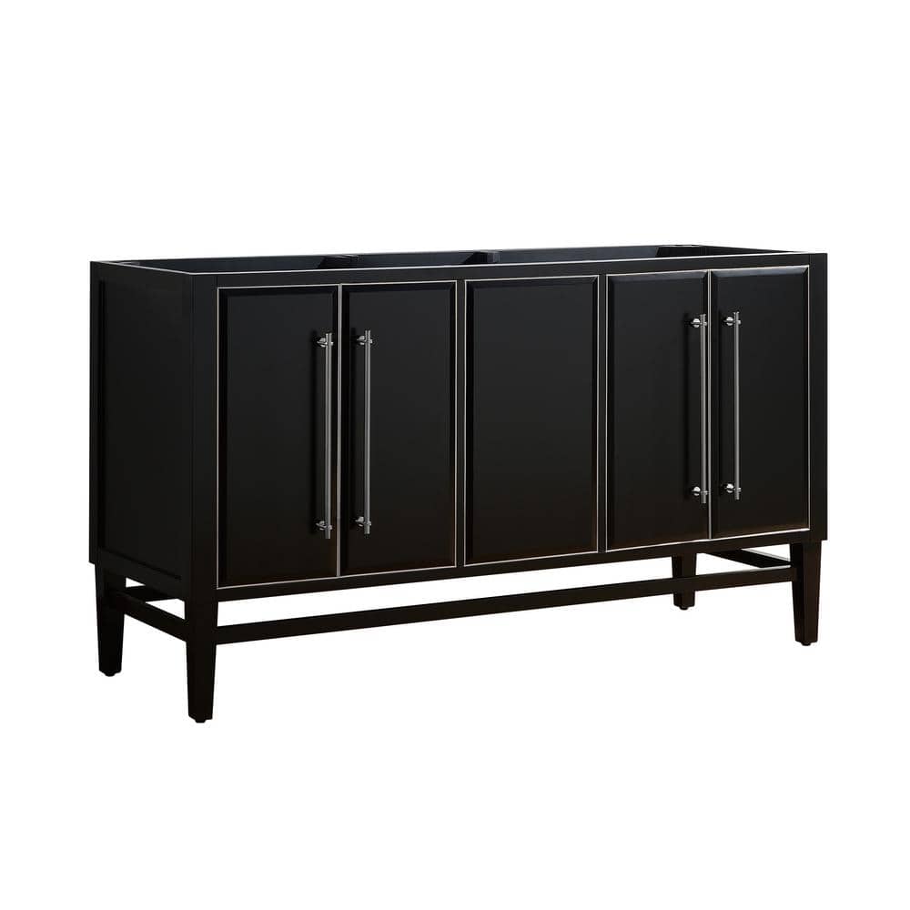 Mason 60" Black Solid Wood Double Vanity Cabinet