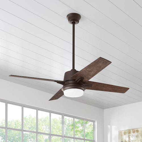 56 in. Montel LED Espresso Bronze Ceiling Fan With Light and Remote Control Ceiling Fans With Lights