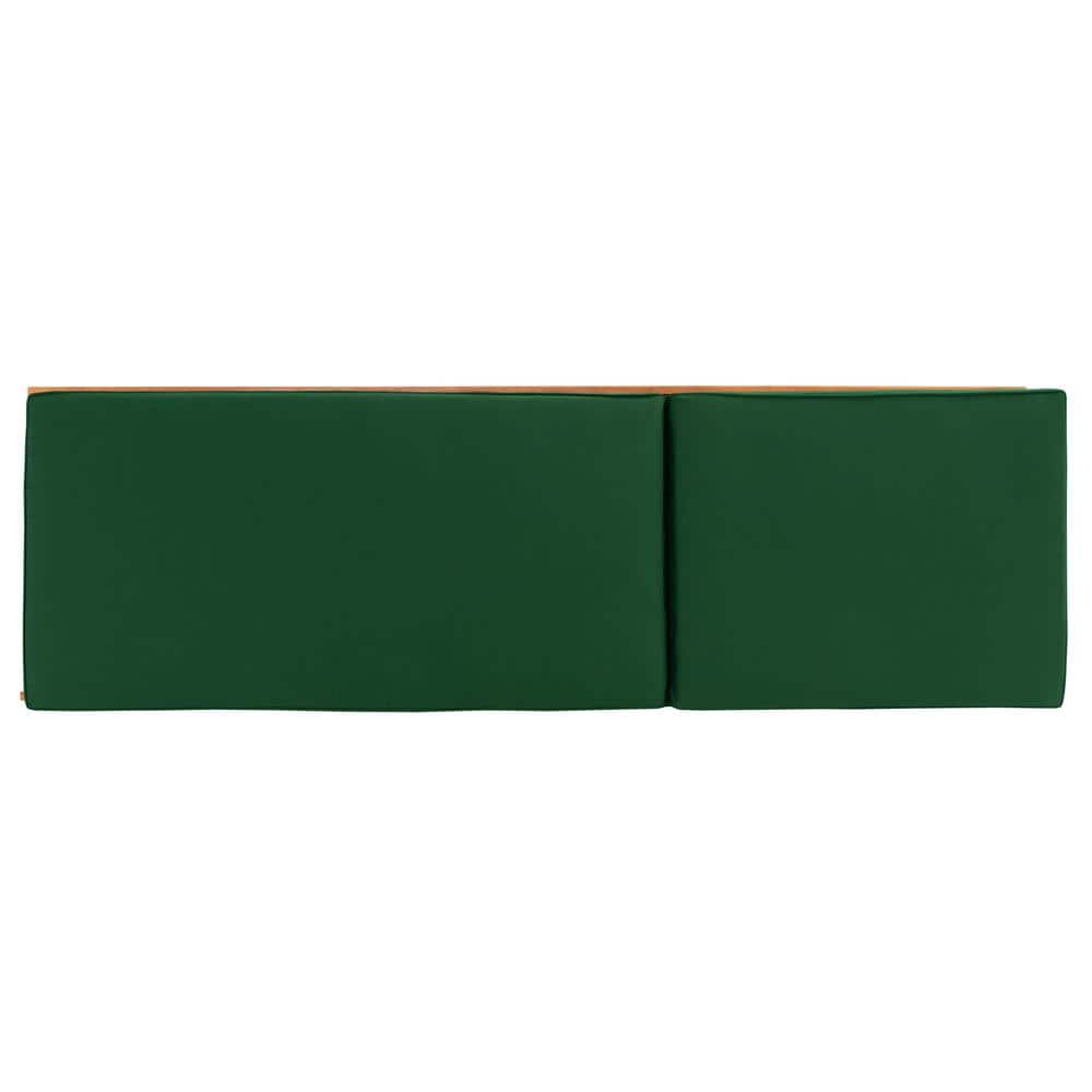 Natural Green Eucalyptus Wood Outdoor Chaise Lounge Chair with Cushions