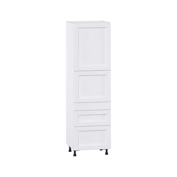 Milton 24 in. W x 24 in. D x 84.5 in. H Assembled Shaker Pantry Kitchen Cabinet in Bright White with 3 Drawers