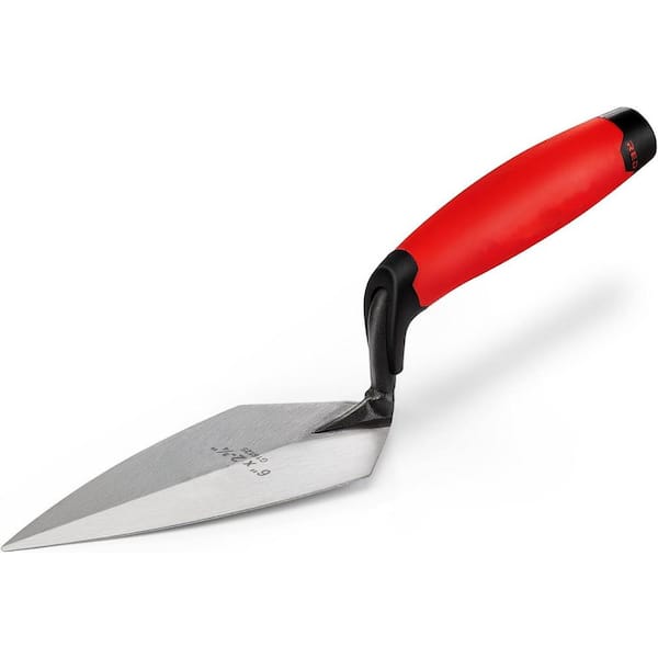 10.5 in. x 2.75 in. Carbon Steel Pointing Trowel with Soft Handle for Spreading Mortar, Repairing Gap