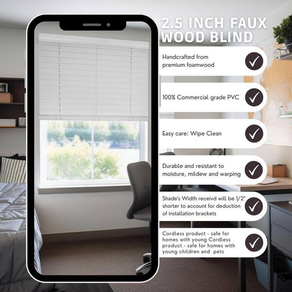 Chicology Cordless Bottom-Up Room Darkening Faux Wood Window