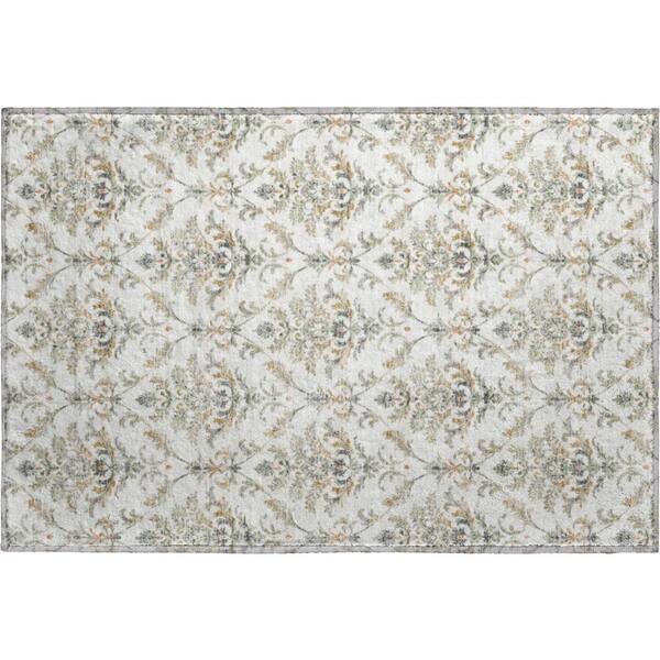 Mayfield Premium Machine Washable Abstract AMF2325 Ivory 2 ft. x 3 ft. Accent Rug