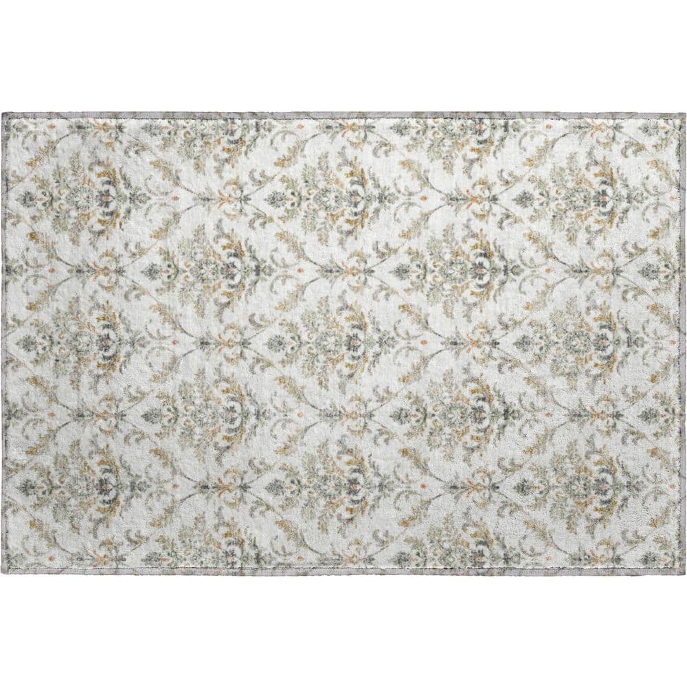 Mayfield Premium Machine Washable Abstract AMF2325 Ivory 3 ft. x 4 ft. Area Rug price history on PriceWatchPro