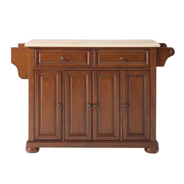 CROSLEY FURNITURE Alexandria Cherry Kitchen Island with Wood Top