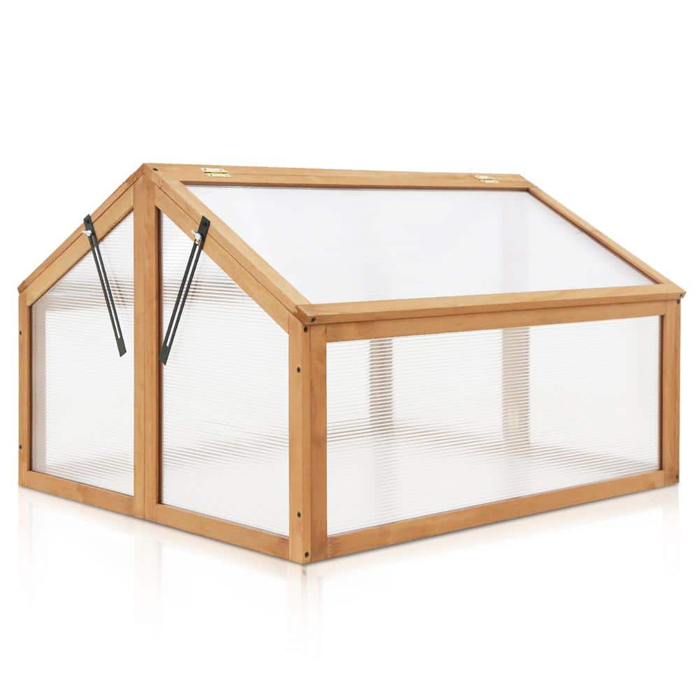 EAGLE PEAK 35.4 in. W x 31.5 in. D x 23.2 in. H Garden Cold Frame ...