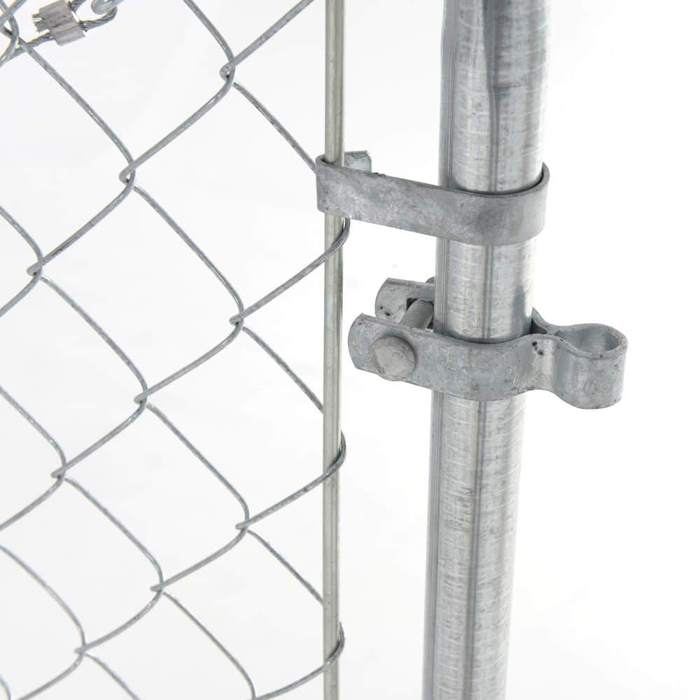 Adjustable Silver Chain Link Walk-Through Gate Kit, 4' x 6'