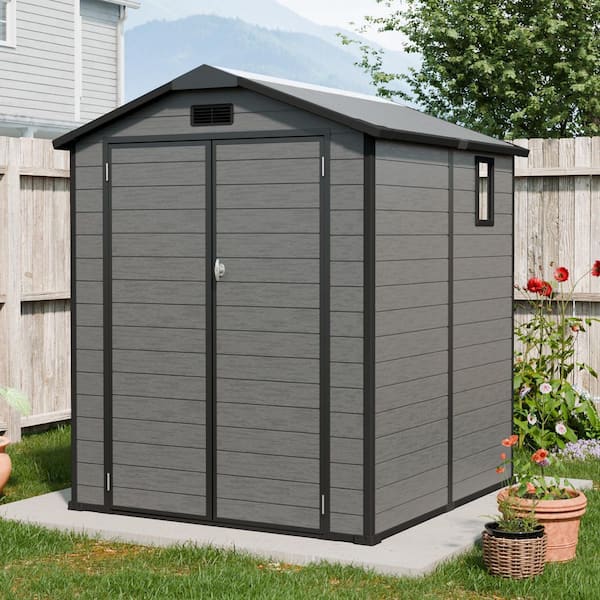 CARBUTLER 6ft. W x 6 ft. D Plastic Outdoor Storage Shed-Lockable
