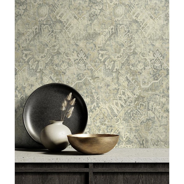 Cumbrae Charcoal Abstract Vinyl Peel and Stick Wallpaper Roll ( Covers 30.75 sq. ft. )