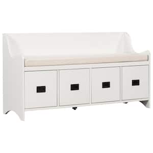 Entryway Hallway 48in. H x 15.70in. W White Rectangle Wooden Shoe Storage Bench with 3 drawers，Irregular Armchair