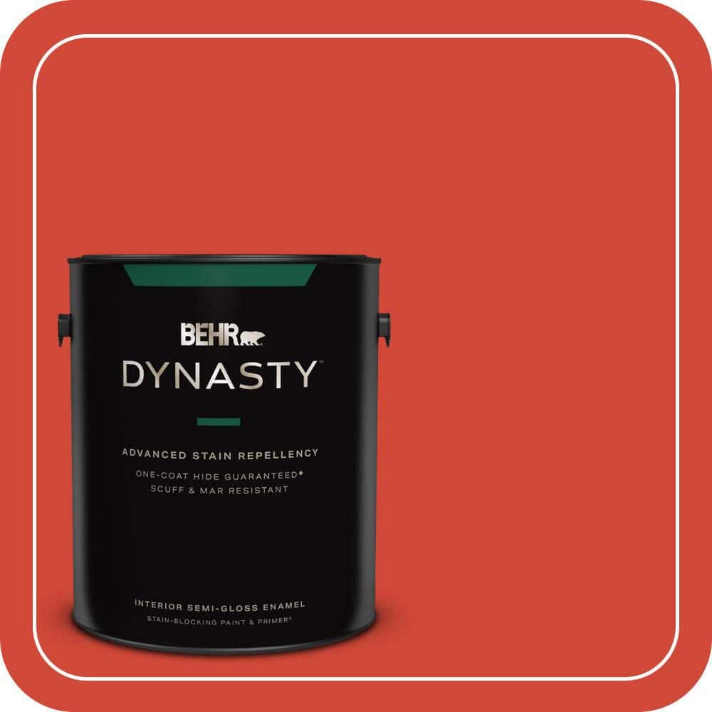 1 gal. #P180-7 Top Tomato Semi-Gloss Enamel Interior Stain-Blocking Paint & Primer price history on PriceWatchPro
