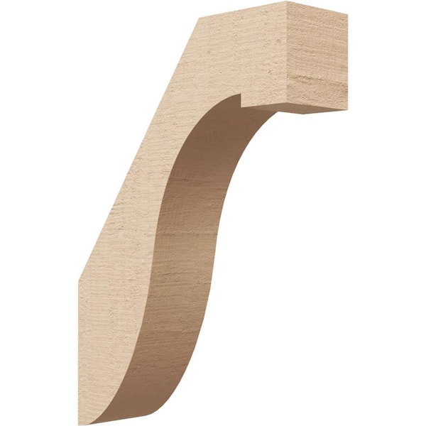 Ekena Millwork 3 in. x 14 in. x 10 in. Del Monte Rough Cedar Woodgrain Timberthane Polyurethane Knee Brace, Primed