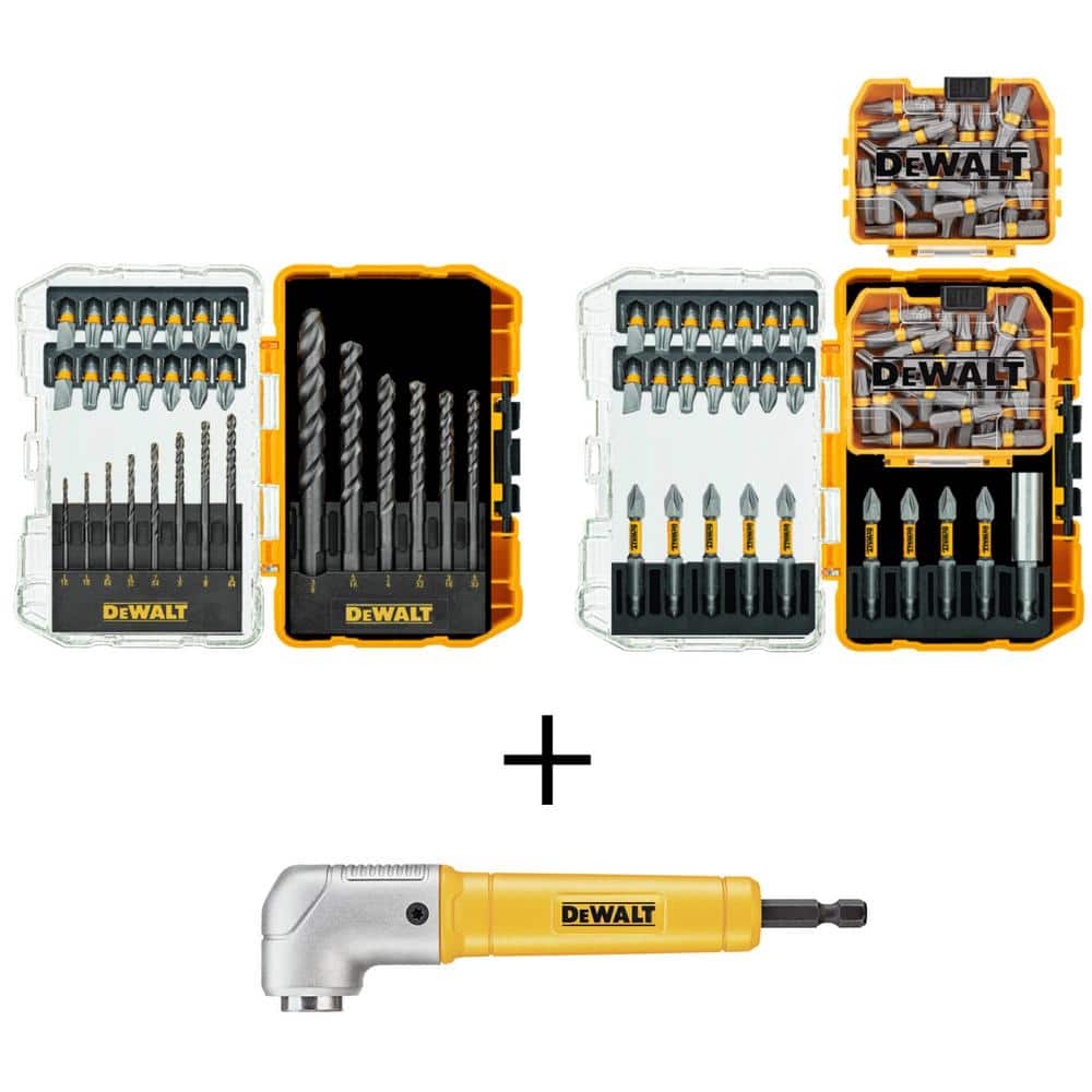 DEWALT MAXFIT Steel Screwdriving Set (110-Piece) and MAXFIT Right Angle ...