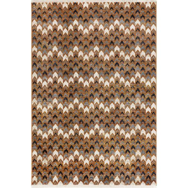 nuLOOM Genie Rust 5 ft. x 8 ft. Chevron Bohemian Fringe Area Rug