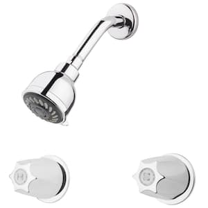 2-Handle 3-Spray Shower Faucet with Metal Knob Handles in Polished Chrome (Valve Included)