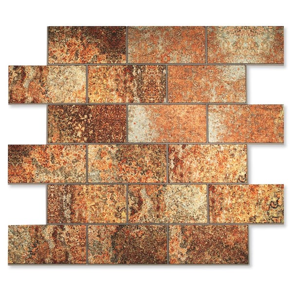 Yipscazo Herringbone Maple Brown 12 in. x 12 in. PVC Peel and Stick  Backsplash Wall Tile (10 sq.ft./10-Sheets) HT004-10-HD-US - The Home Depot