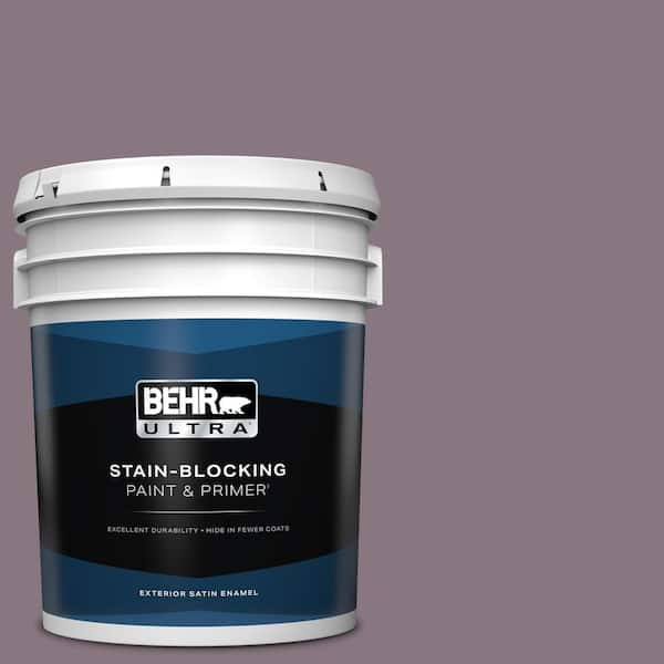 BEHR ULTRA 5 gal. #ECC-18-3 Blooming Wisteria Satin Enamel Exterior Paint & Primer