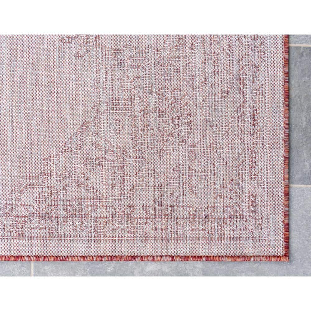 Rustic Rust Red 9' x 12' Synthetic Outdoor Area Rug