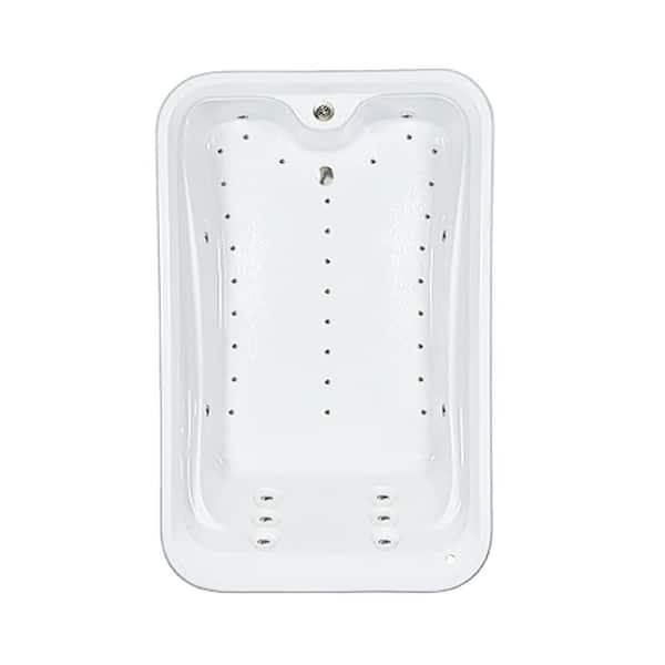Comfortflo Premier 72 in. x 48 in. Acrylic Rectangular Drop-in Air Bathtub with Reversible Drain in Biscuit