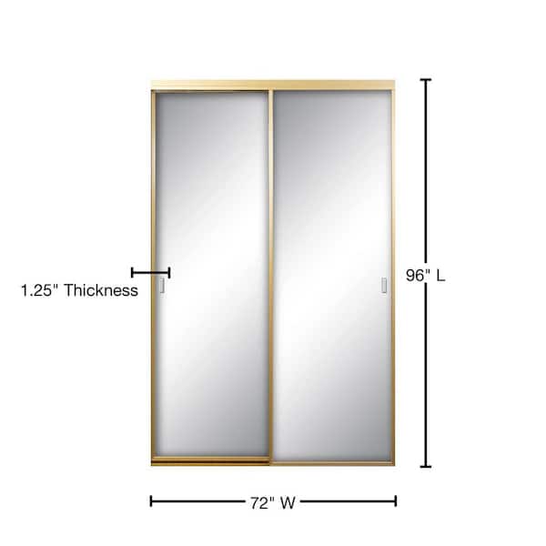 Contractors Wardrobe 72 In X 96 Asprey Satin Gold Aluminum Frame Mirrored Interior Sliding Closet Door Asy 7296sgn2x Contractors Wardrobe 72 In X 96, Rv Sliding Mirror Closet Door Latch