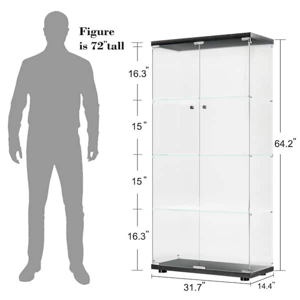 Commercial Display Cases-Rectangular Glass Wall Display Case
