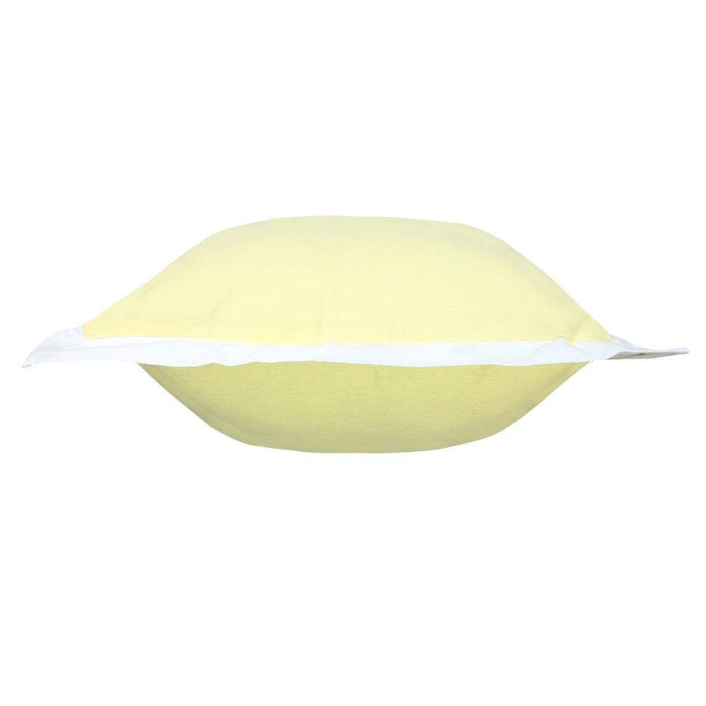Chic Bordered Light Yellow & White 20" Throw Pillow
