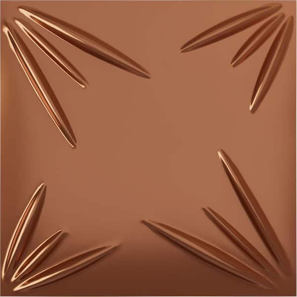 Ekena Millwork 19-5/8"W x 19-5/8"H Inula EnduraWall Decorative 3D Wall Panel, Copper (Covers 2.67 Sq.Ft.)