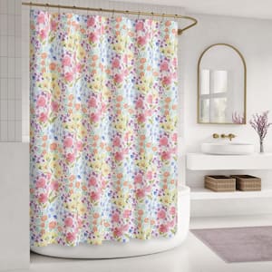 Josie Turquoise 72 in. x 72 in. Polyester Shower Curtain
