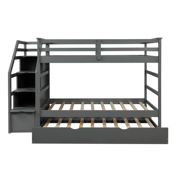 Qualfurn Gray Twin Over Bunk Bed, Pier 1 Triple Bunk Bed