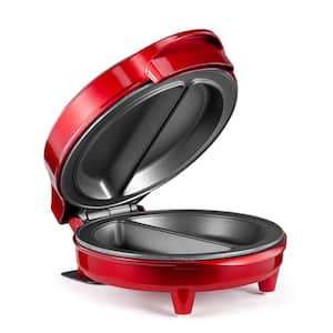 4-Egg Metallic Red Egg Omelet Cooker with Non-Stick
